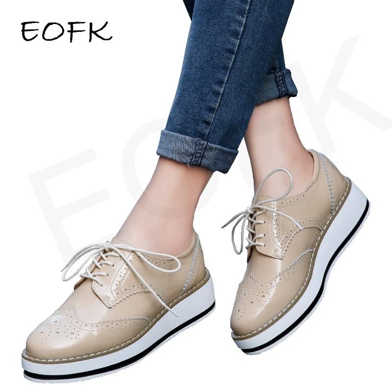 Women's Oxford flat sole leather shoes