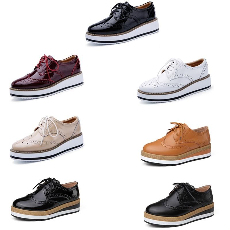 Women's Oxford flat sole leather shoes