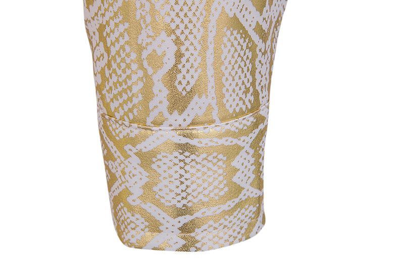 Men's Long Sleeve Shirt Snake Foil Print Men's Shirt Costume