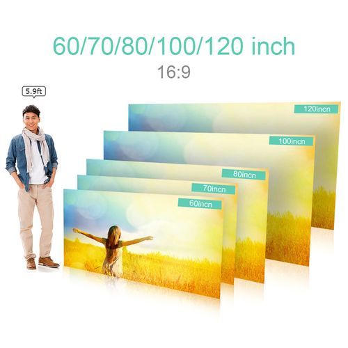 100-inch Portable Projector Screen HD 16:9 Frameless Video