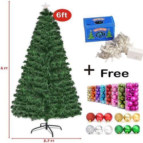 Christmas Special 6ft Xmas Tree + Colour Led Lights+12 Balls