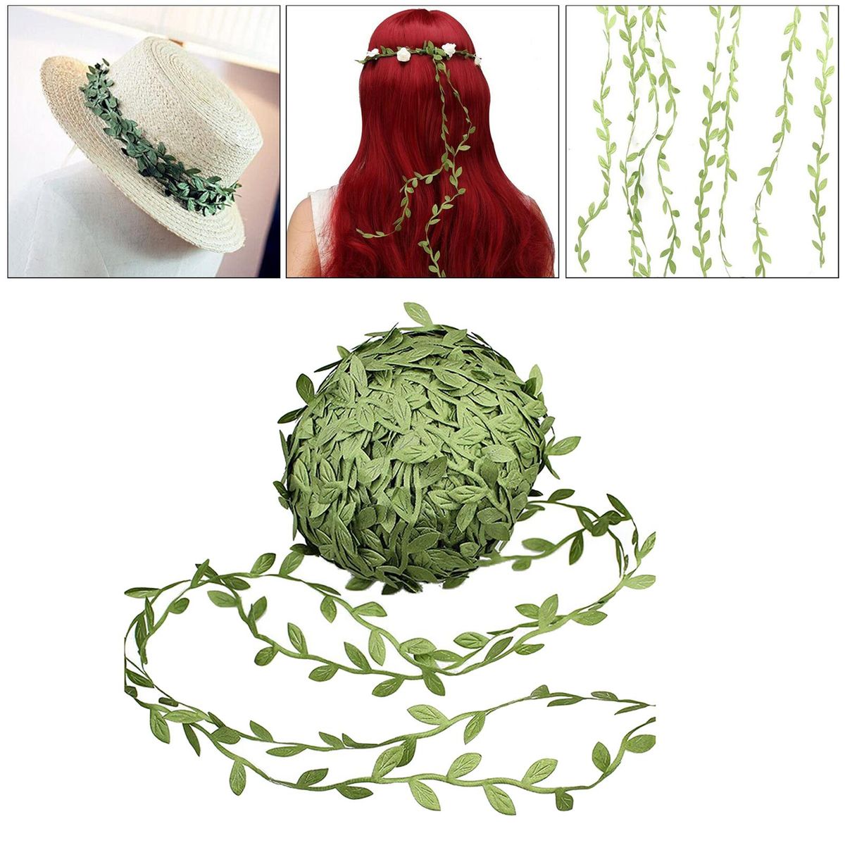 44Yards Artificial Vines Fake Hanging Plants Leaves Ribbon