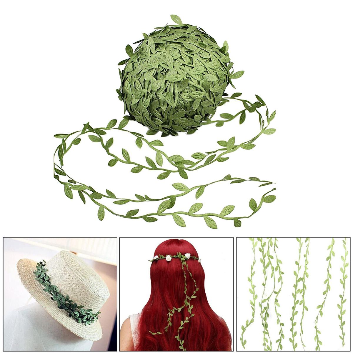 44Yards Artificial Vines Fake Hanging Plants Leaves Ribbon