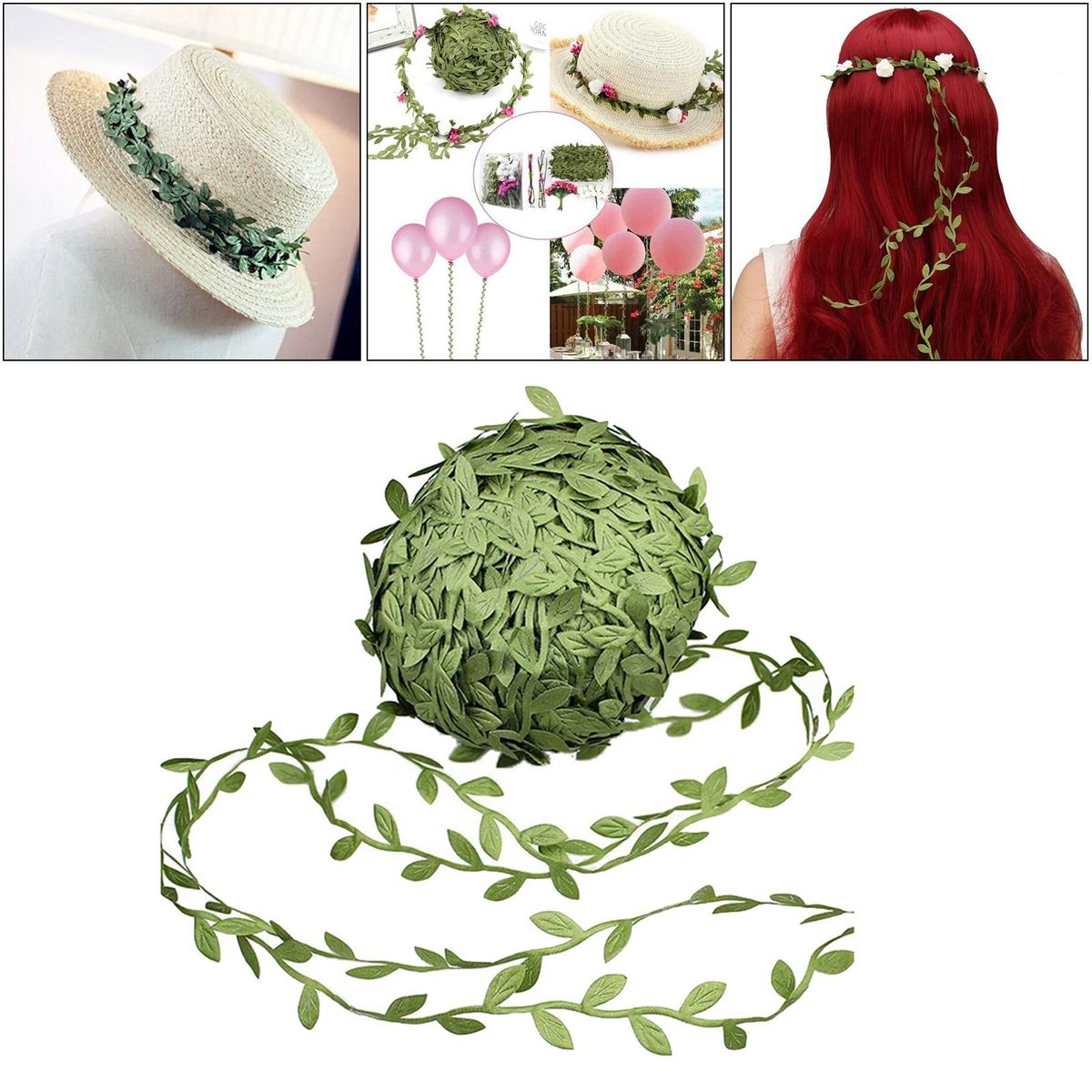44Yards Artificial Vines Fake Hanging Plants Leaves Ribbon