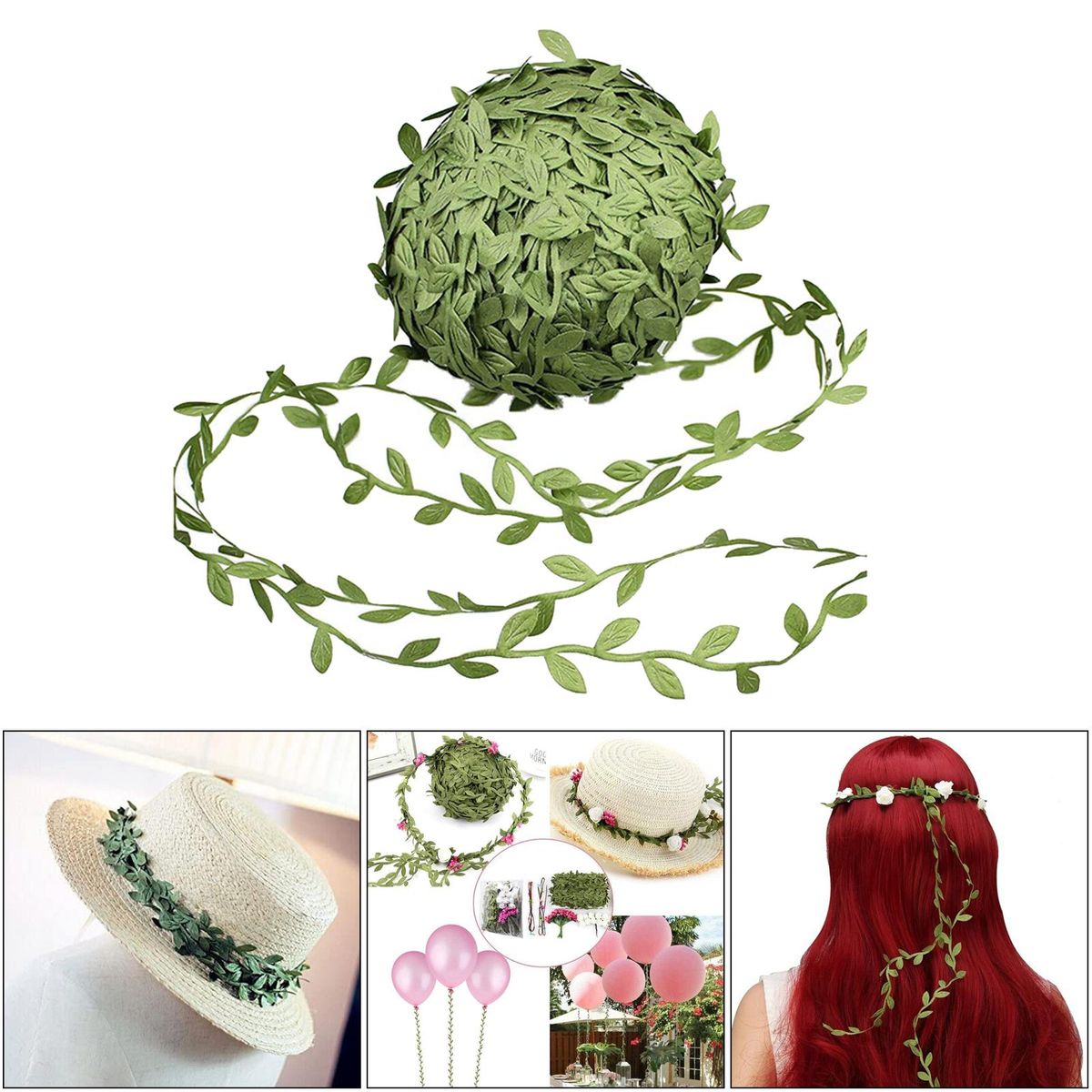 44Yards Artificial Vines Fake Hanging Plants Leaves Ribbon