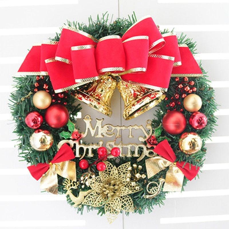 Christmas Rattan Wreath Pine Natural Branches Berries&Pine Cones Christmas Wreath Supplies Home Door Decoration For New Year's G 30 X 30cm