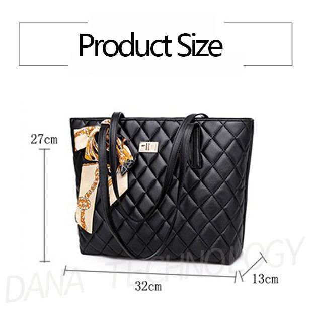B12 Ladies Stylish PU Shoulder Handbag - Black