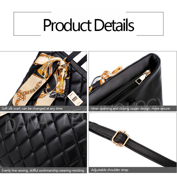 B12 Ladies Stylish PU Shoulder Handbag - Black