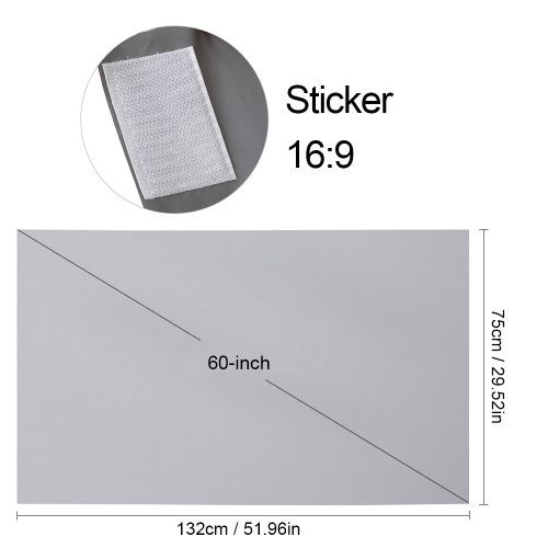 60-inch Portable Projector Screen HD 16:9 Frameless Video