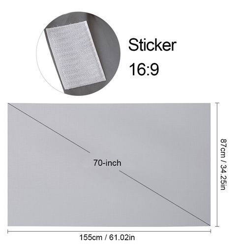 60-inch Portable Projector Screen HD 16:9 Frameless Video