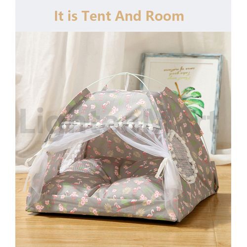 Cat Dog Pet Tent Room House Bed Cat Princess Indoor Tent House Pet Dog Cute Floral Cave Nest With Floors