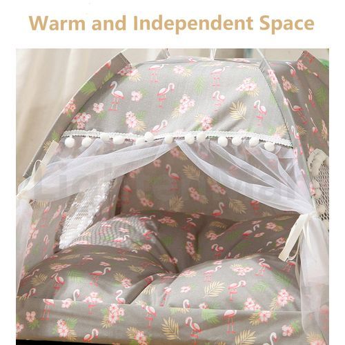 Cat Dog Pet Tent Room House Bed Cat Princess Indoor Tent House Pet Dog Cute Floral Cave Nest With Floors
