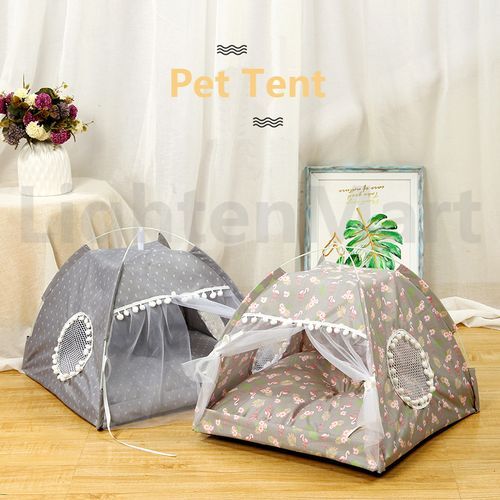 Cat Dog Pet Tent Room House Bed Cat Princess Indoor Tent House Pet Dog Cute Floral Cave Nest With Floors