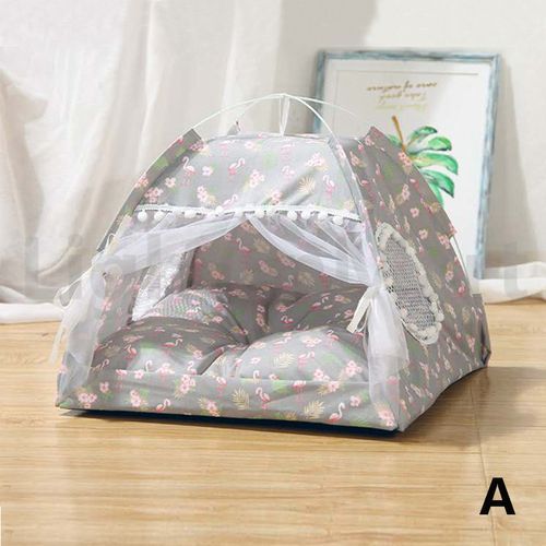 Cat Dog Pet Tent Room House Bed Cat Princess Indoor Tent House Pet Dog Cute Floral Cave Nest With Floors