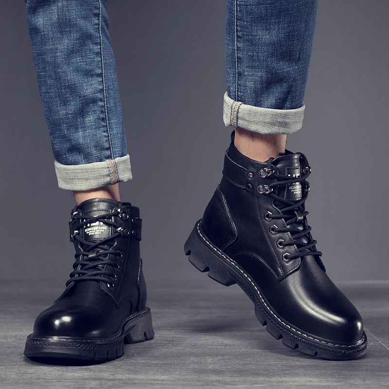 2022 Mens All-match British Style Boots  - Black