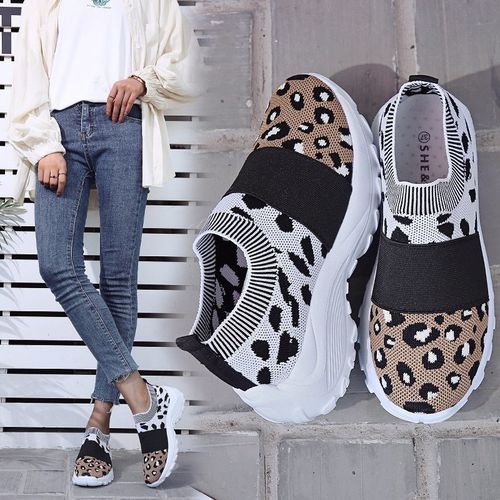 Women Mesh Sneakers Wedge Heel Color Matching Breathable