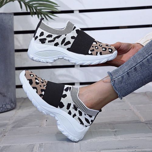 Women Mesh Sneakers Wedge Heel Color Matching Breathable