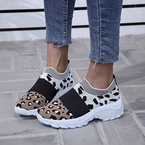 Women Mesh Sneakers Wedge Heel Color Matching Breathable