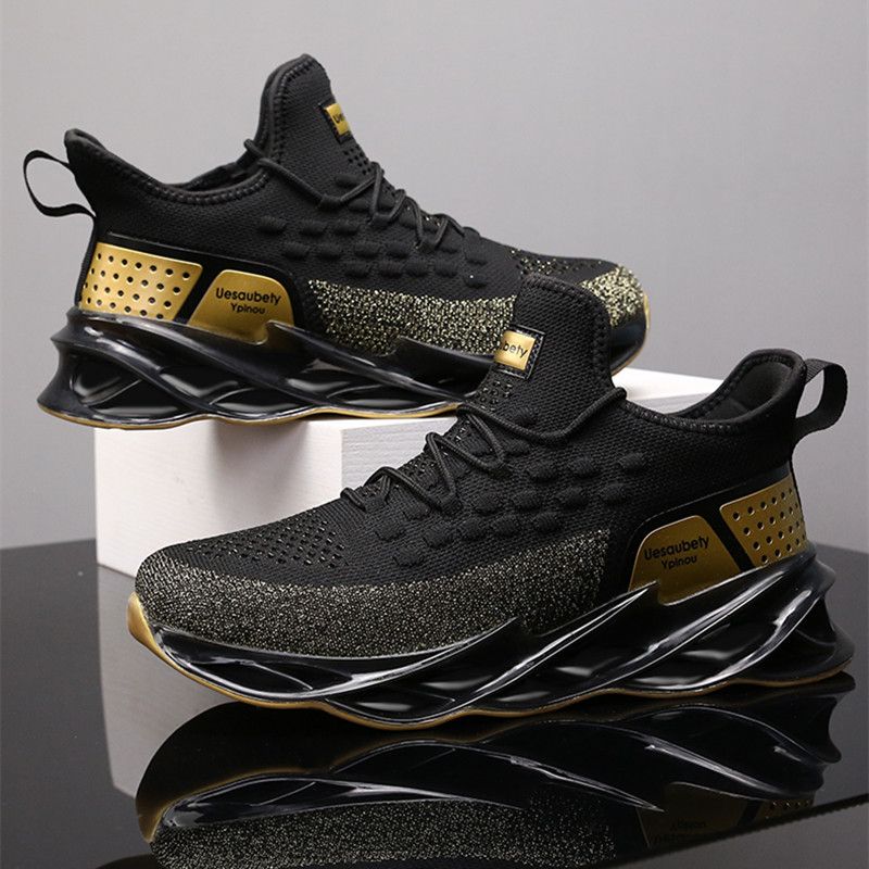 2021 Men Casual Noble Running Sneakers - Black/Gold