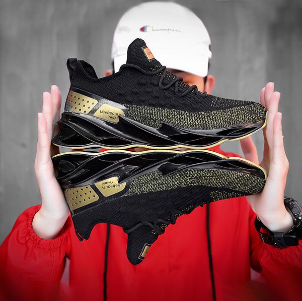 2021 Men Casual Noble Running Sneakers - Black/Gold