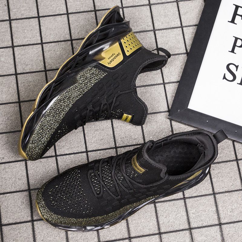 2021 Men Casual Noble Running Sneakers - Black/Gold