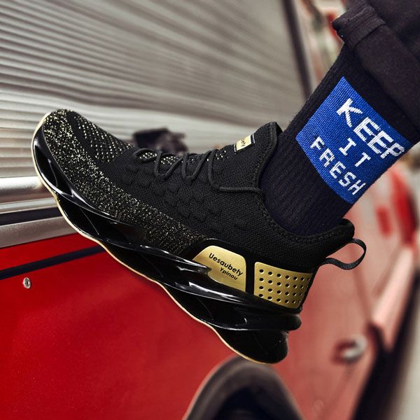 2021 Men Casual Noble Running Sneakers - Black/Gold