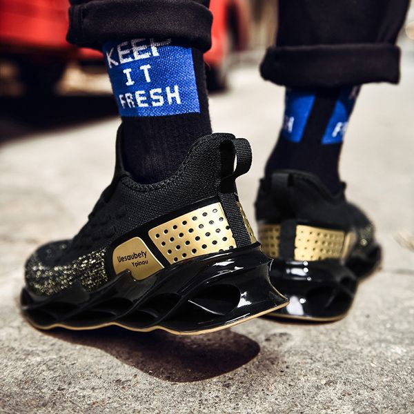 2021 Men Casual Noble Running Sneakers - Black/Gold