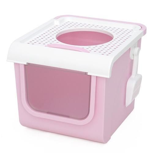 Clamshell Cat Litter Box Double Door Cat Toilet Pet Cat Box Fully Enclosed Odor Proof Toilet Cat Splash Proof Large Pet Potty