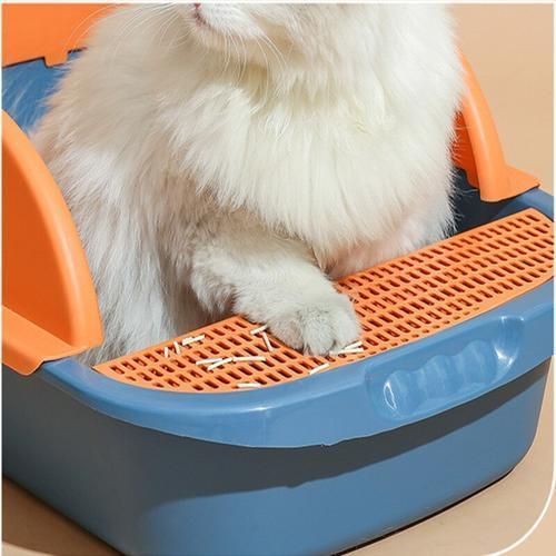 Pet Cat Litter Box Large Cat Toilet Clamshell Type Splash Proof Bedpan Fully Enclosed Cat Litter Box Pet Cat Cleaning Supplies