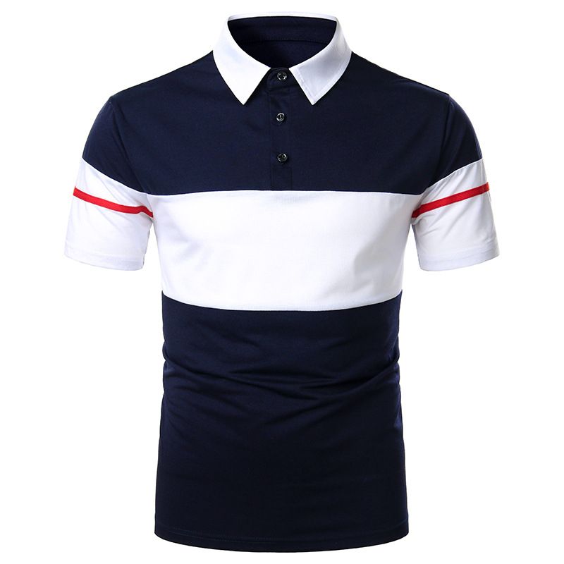 Mens Office Polos Shirts Casual Joggers Tshirt Top-Navyblue