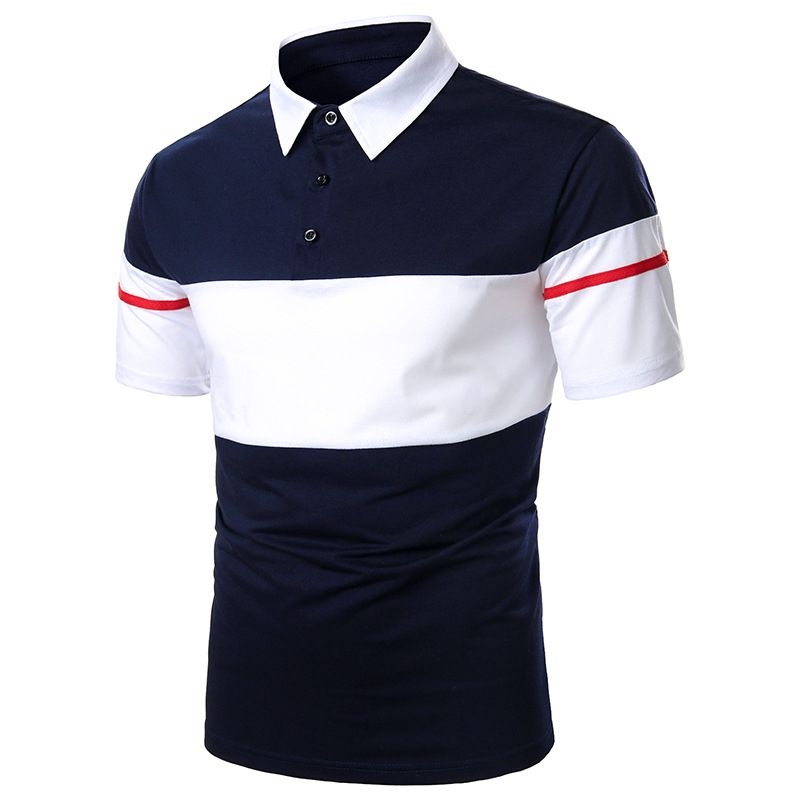 Mens Office Polos Shirts Casual Joggers Tshirt Top-Navyblue