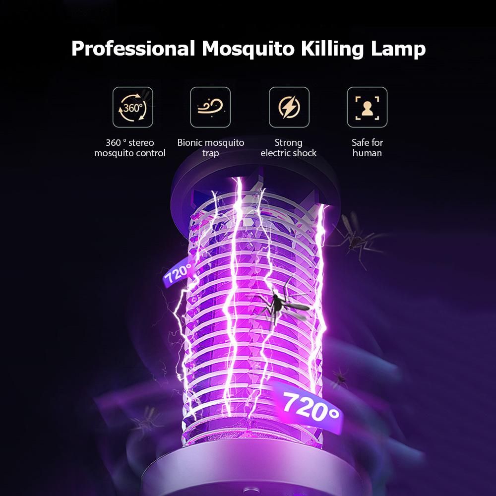 Mosquito-killing Lamp & Nigh Light 2-in-1 Intelligent Mosquito Control Lamp Rechargeable Mosquitoes Killer Household Electronic Mosquito Repellent for Kitchen Bathroom Deodorization Bedroom