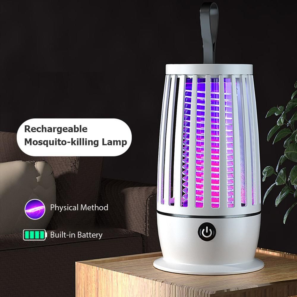Mosquito-killing Lamp & Nigh Light 2-in-1 Intelligent Mosquito Control Lamp Rechargeable Mosquitoes Killer Household Electronic Mosquito Repellent for Kitchen Bathroom Deodorization Bedroom