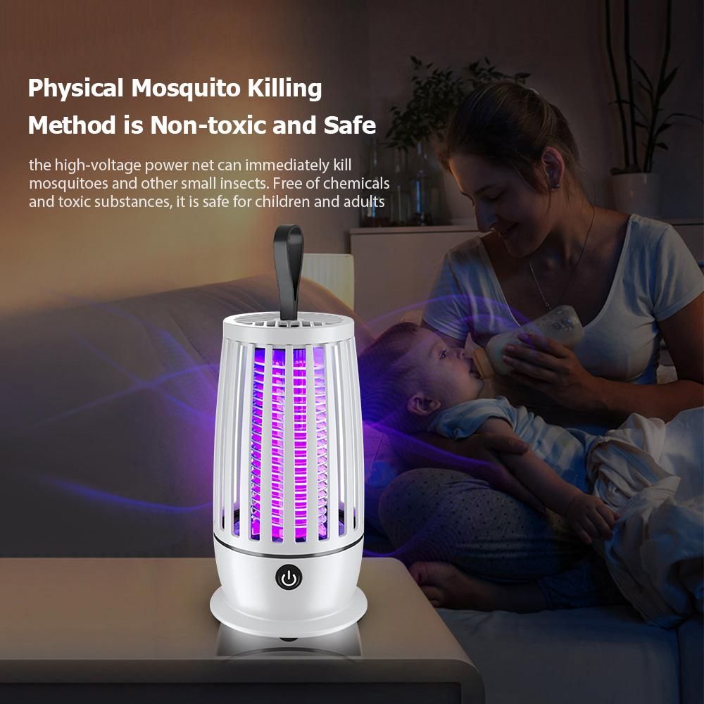 Mosquito-killing Lamp & Nigh Light 2-in-1 Intelligent Mosquito Control Lamp Rechargeable Mosquitoes Killer Household Electronic Mosquito Repellent for Kitchen Bathroom Deodorization Bedroom