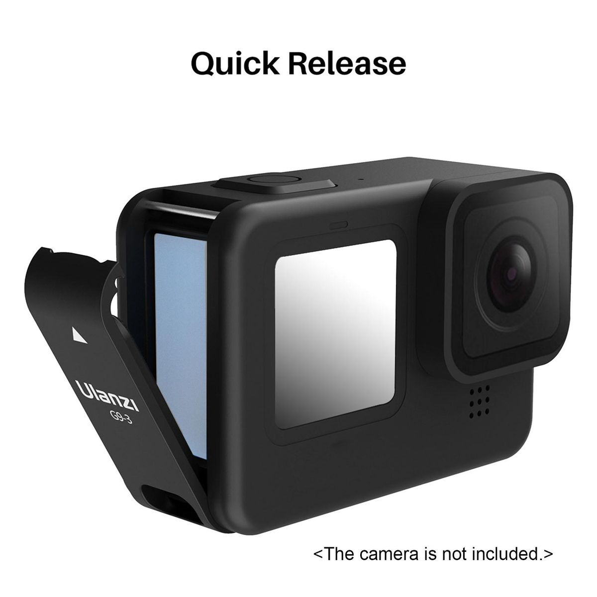 Ulanzi G9-3 Action Camera Battery Cover Plastic Lid Removeable Battery Door Type-C Charging Port Adapter Vlog Accessory Replacement for GoPro Hero 10/9
