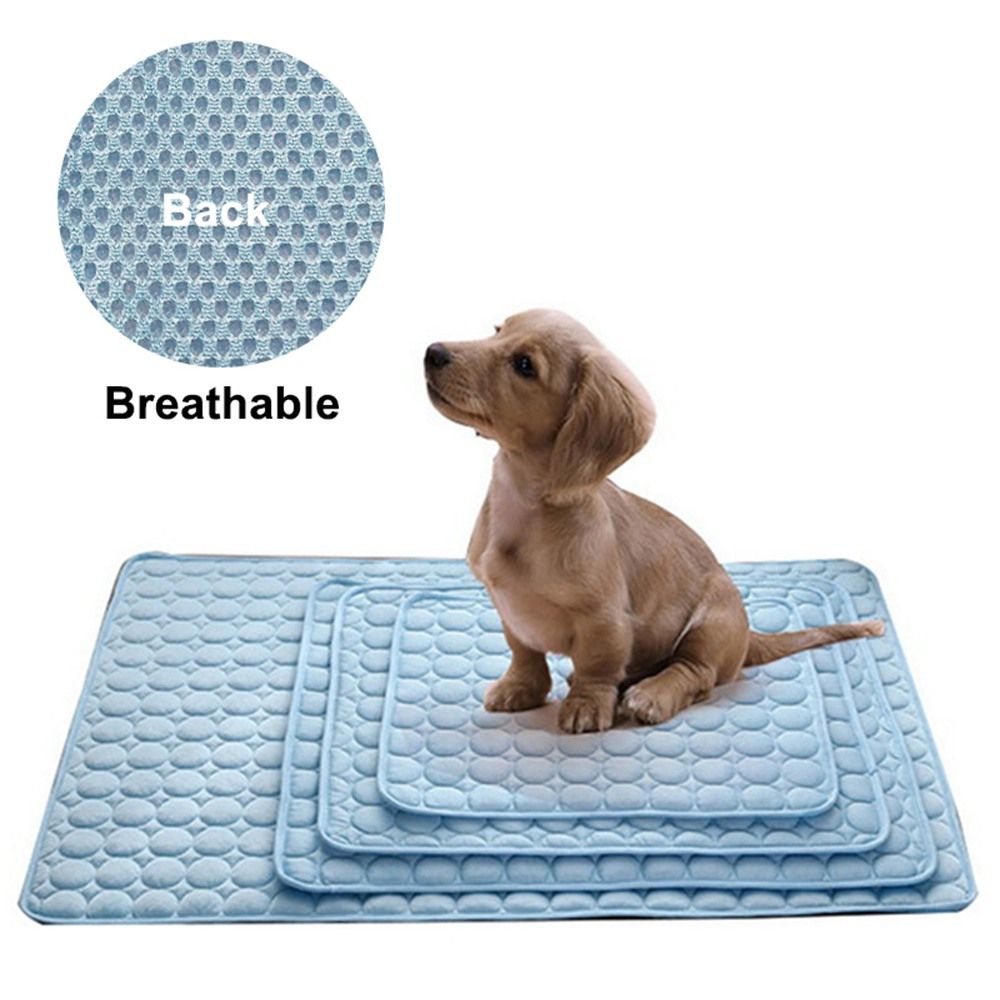 Dog Mat Cooling Summer Pad Mat For Dogs Cat Blanket Sofa Breathable Pet Dog Bed Summer Washable Pet Products Accessories Sale-Azul