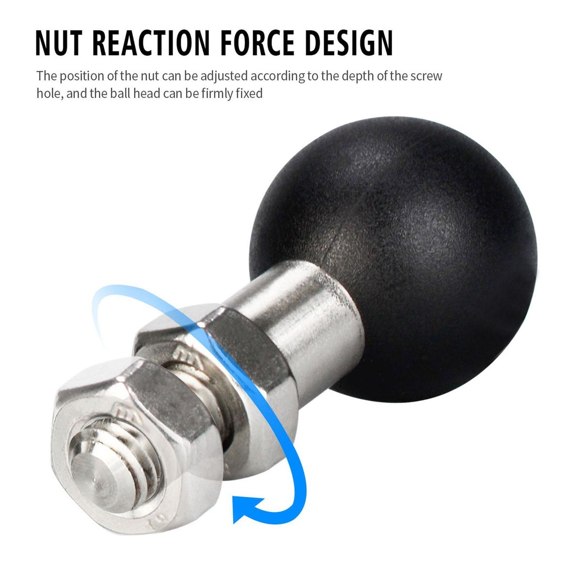 M8 M10 Motorcycle Ball Adapter Mount Angled Bolt Head Adapter Ball Base for Mobile phone bracket