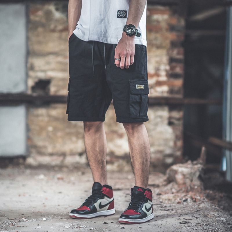 Casual Elastic Waist Cargo Shorts Relaxed Fit Outdoor Casual Work Shorts