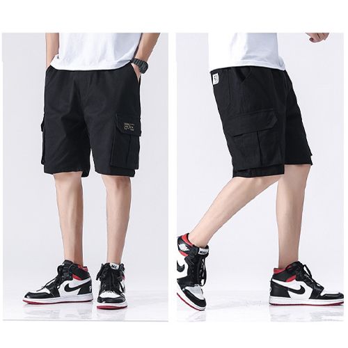 Casual Elastic Waist Cargo Shorts Relaxed Fit Outdoor Casual Work Shorts