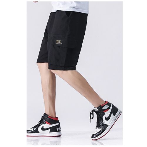Casual Elastic Waist Cargo Shorts Relaxed Fit Outdoor Casual Work Shorts