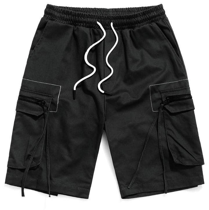 Zoe Black Cargo Short With Zipper