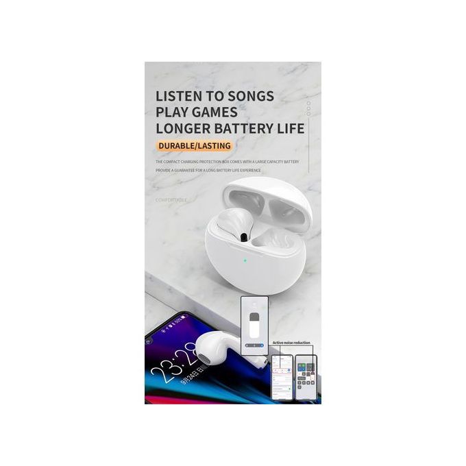 PRO6 Bluetooth Headset Stereo Earbuds For Smartphones