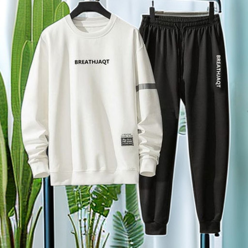 Mens 2 In 1 Sets Tracksuits Long Sleeve  Joggers Sweatshirt Sportswear