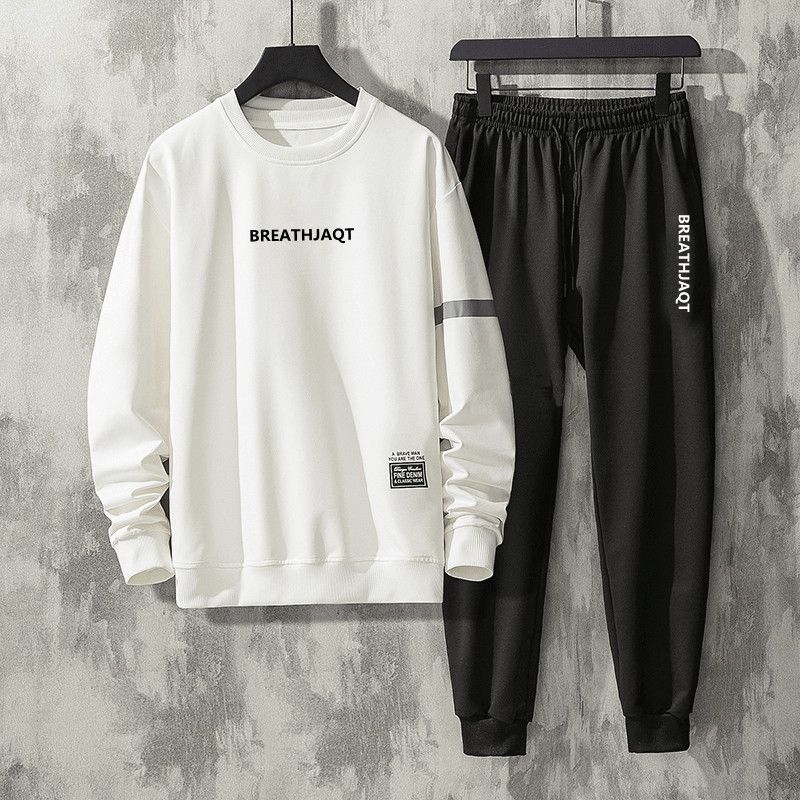 Mens 2 In 1 Sets Tracksuits Long Sleeve  Joggers Sweatshirt Sportswear