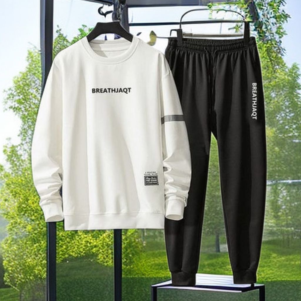 Mens 2 In 1 Sets Tracksuits Long Sleeve  Joggers Sweatshirt Sportswear