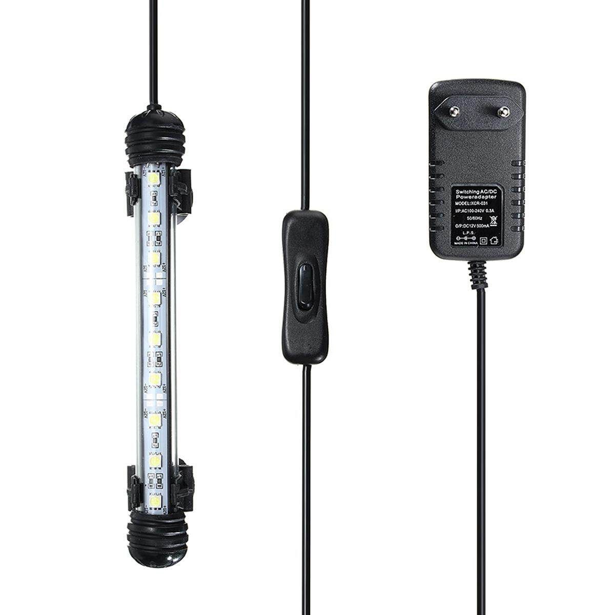 18cm 2.5W LED Aquarium Fish Tank Submersible Light Strip Bar Light Fish Tank Bar US White White Light