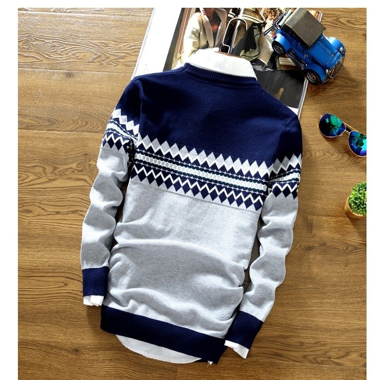 Men Slim Fit Knitted Mens Sweaters