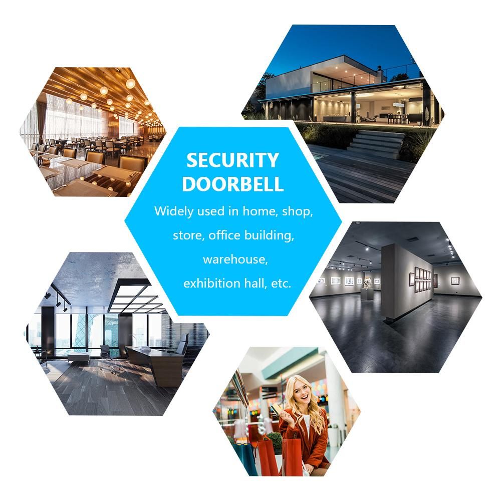 Wireless Video Doorbell 720P Visual Real-time Intercom Wi-Fi Video Bell PIR Detection Night Vision 2-Way Talk Home Security Camera with 166° Viewing Angle Smart Door Bell Supports Cloud Storage or TF Card