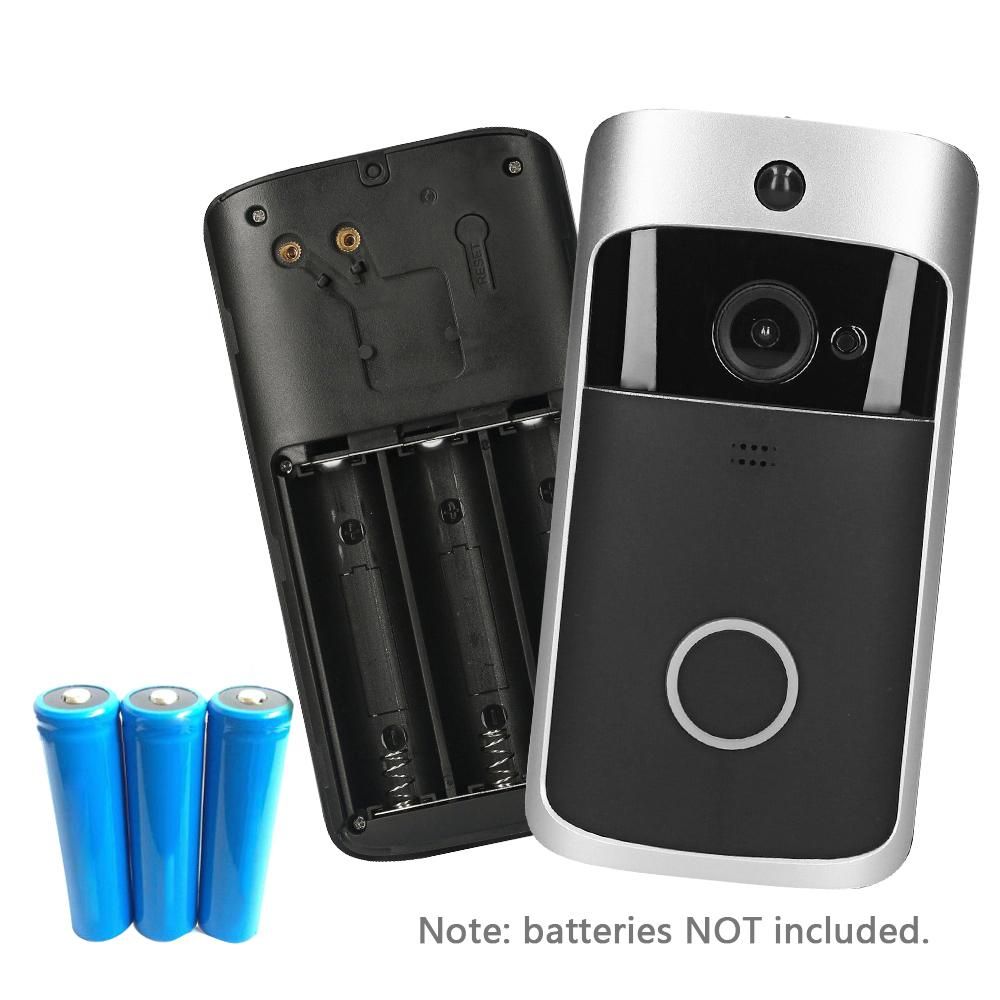 Wireless Video Doorbell 720P Visual Real-time Intercom Wi-Fi Video Bell PIR Detection Night Vision 2-Way Talk Home Security Camera with 166° Viewing Angle Smart Door Bell Supports Cloud Storage or TF Card