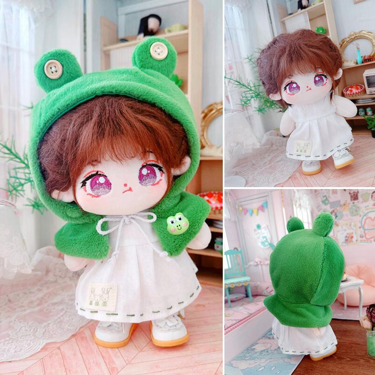1 Set Doll Cloak Mini Doll Dress Cloak Children Surprise Gift Set Green